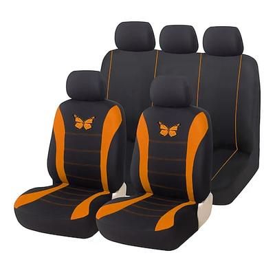 Set completo di 9 coprisedili per auto con motivo a farfalle, vestibilità universale, in tessuto traspirante, per auto, SUV, camion e berline, eleganti accessori per interni con ricamo a farfalla.
