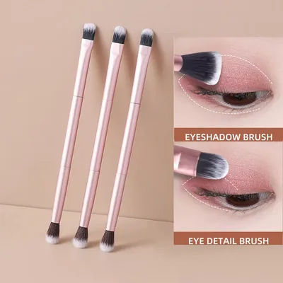 1/2/3Pcs Double-ended Blending Brush for Nose Shadow and Eyeshadow Soft Synthetic Hair Cosmetic Makeup Beauty Tools
