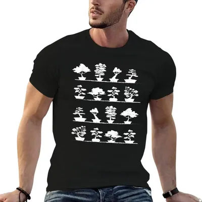Collection de t-shirts pour homme en coton, t-shirts décontractés pour homme, t-shirts à motif de bonsaïs et de plantes japonaises en plateau, t-shirts cadeaux
