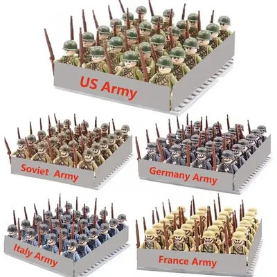 24 pieces/batch World War II military role World War II Army building blocks hand-madebuilding blockschildren'sholiday gift toys