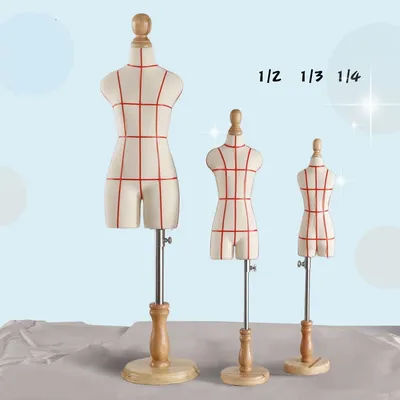1/4 1/3 1/2 Female Sewing Cloth Mannequin Body for Store Model Busto Dress with Trouser Legs, Jersey Bust, Can Pin Display