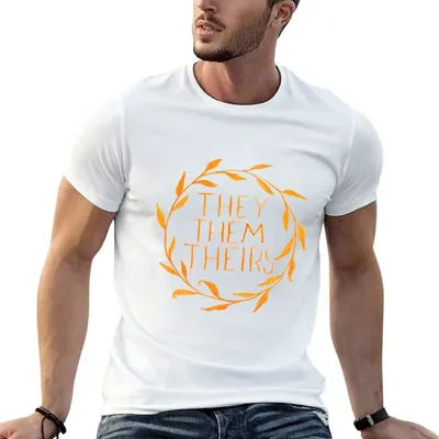 T-shirt en coton de la série They Orange, t-shirts d'anime de haute qualité pour homme, t-shirt uni pour homme