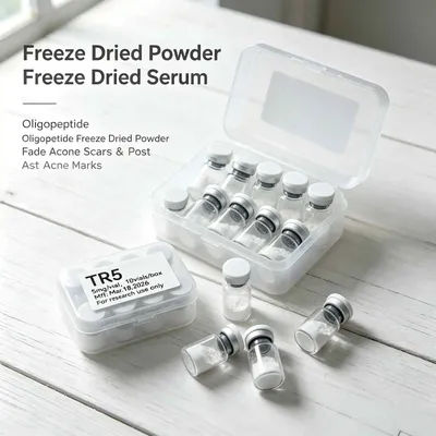 Random Cap Colors. Production Date As Per Actual Goods. 1 Box Contains 10 Vials. Premium TR5 Beauty Freeze-Dried Powder.