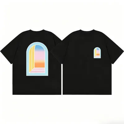 T-shirt en coton minimaliste ample style streetwear unisexe décontracté pour homme et femme, haut de mode quotidien