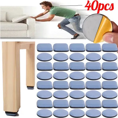 Teflon Sliding Pads Furniture Sliding Gaskets Chair Leg Pads Self-Adhesive Furniture Leg Slider Pad Anti Scratch Floor Protector