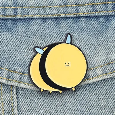 Chubby Bee Enamel Pins Cartoon Cute Fat Insect Brooches Lapel Badge Fun Animal Jewelry Accessory Gifts For Kids Friends