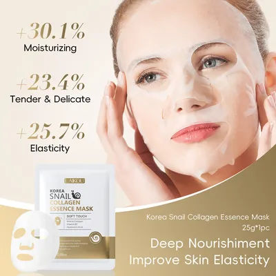 Snail Mucin & Protein Sheet Mask,Anti-Aging & Repair Face Mask,Hydrating Firming Essence Mask for Wrinkles and Pores,5/10/20 PCS