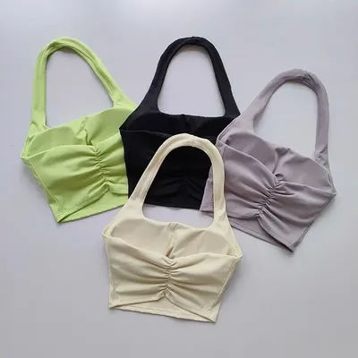 Soutien-gorge de Fitness hauts d'entraînement gymnastique Fitness Sport soutiens-gorge Sexy athlétique Sport soutien-gorge femmes dos nu gymnastique Yoga haut court