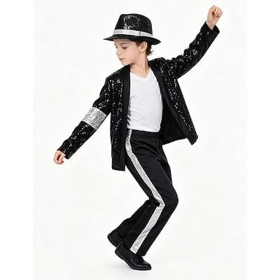 Star del pop degli anni '80 Cantante Abiti Costume di fantasia Icone della musica e del palcoscenico Cosplay for Ragazzi Bambini Halloween Carnevale Feste Performance Palcoscenico