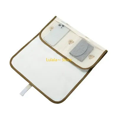 Y4QA Cartoon Baby Changing Mat Embroidery Urine Changer Pad Water Proofing Fabric