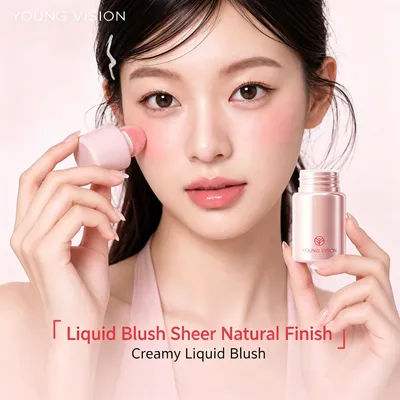 6-color matte liquid powder blusher is easy to apply, durable, waterproof, and powder blusher is natural and smooth