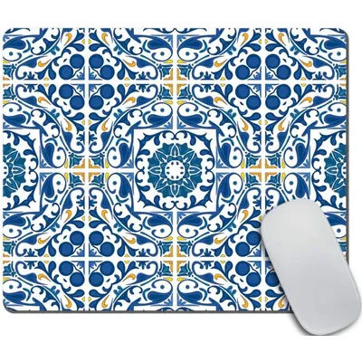Tapis de souris imprimé en céramique portugaise, idéal pour le bureau, accessoires de bureau et personnalisation de tapis de souris de jeu DIY