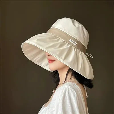 Chapeaux de pêcheur de luxe pour femmes, chapeau de soleil d'été, protection UV simple, chapeau Panama anti-UV