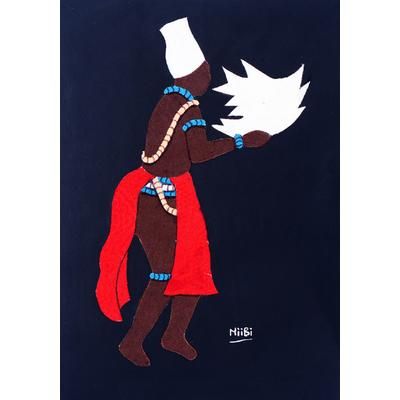 Dipo I,'Traditional Cotton Textile Wall Art of Girl in a Dipo Ritual'