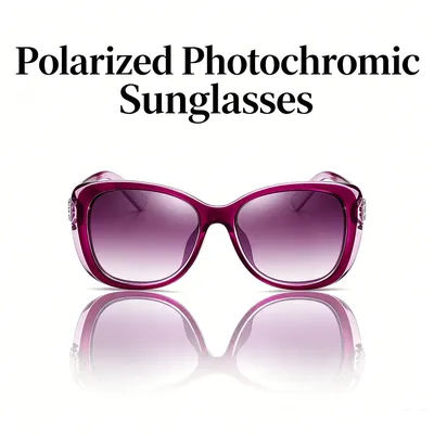 Lunettes de soleil polarisées photochromiques populaires pour femmes, anti-UV, anti-éblouissement, monture souple, élégantes, pour la conduite en extérieur et le quotidien T516