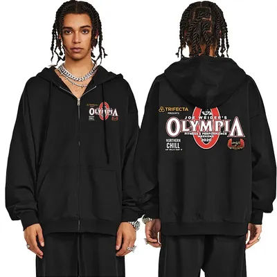 Olympia Gym Fitness pompe couverture sweat à capuche avec fermeture éclair hommes femmes vêtements décontracté mode veste zippée hommes Losoe surdimensionné sweat à capuche zippé