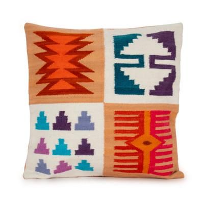 'Andean-Inspired Handwoven 100% Wool Cushion Cover from Peru'