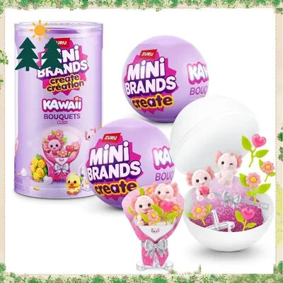 Original ZURU Mini Brands Kawaii Bouquet Capsule Series 1 Blind Capsule Collectible Desktop Ornament Toy Art Pack Girl Boys Gift