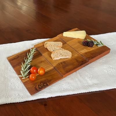 'Whimsical Handmade Stair-Shaped Teak Wood Charcuterie Board'