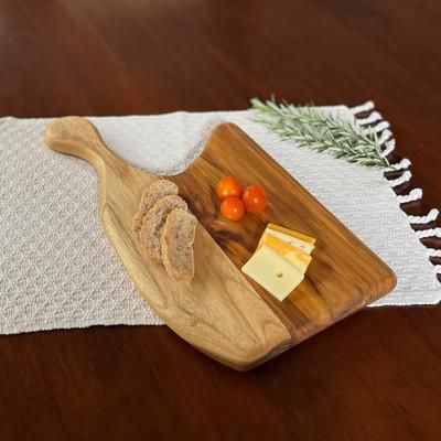 'Semi-Abstract Carved Teak Wood Charcuterie & Cutting Board'