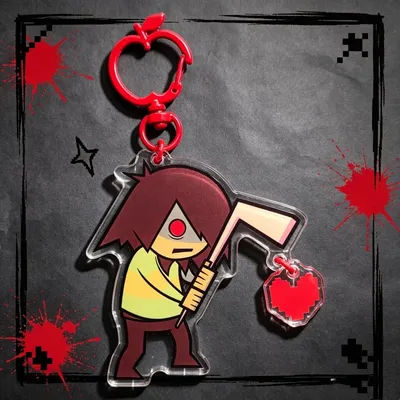 Deltarune Kris + Soul Acrylic Keychain Cute RPG Game Fan Merch Backpack Charm Pendant Mobile Phone Strap Gift