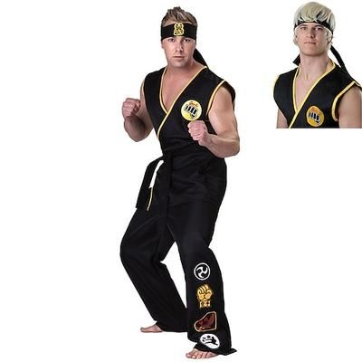 cobra kai karate kid abiti in maschera uomo donna ragazzi film cosplay sport cosplay top nero pantaloni cintura in vita carnevale festa dei bambini mascherata per ragazze giornata mondiale del libro