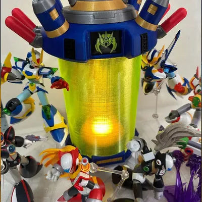 Anime Mega Man X Rockman X Transport Capsule Lamp Led Night Light Desk Lamp Anime Periphery Display Box Collectible Toy Gift