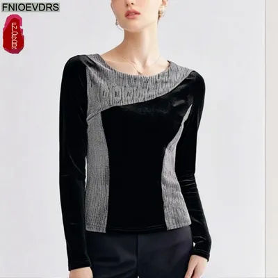 Mode paillettes Bling hauts Blouses nouvel an mode femme automne à manches longues basiques chemises conception courte Style français haut court