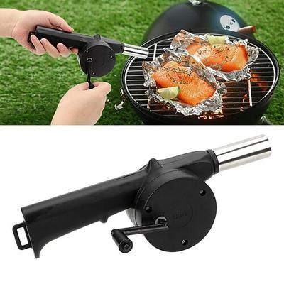 Ventilatore per barbecue, soffiatore d'aria, accendifuoco rapido, portatile, manuale a manovella per picnic all'aperto, campeggio, cucina, barbecue, griglie a carbone, accessori per fornelli