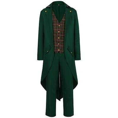 Camicia Pantaloni Medievali Punk e Gotico Retro Vintage Costume Cosplay Vampiro Gentiluomo Abbigliamento Elegante Uomo ebenezer Scrooge Elfo Fantasia Vikinga Halloween Natale Carnevale Masquerade Sera