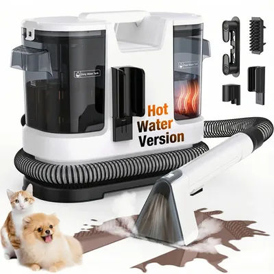 Lubluelu V8 Instant Heated Function Carpet Cleaner Machine 15Kpa 800W Powerful Suction Hot Water Upgrade Portable Carpet Cleaning Machines for Pet Stains with Cleaning Tools & Self-Cleaning for Car/Couch/Rug/Spot