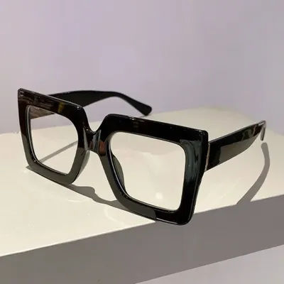Lunettes rétro anti-lumière bleue transparentes, style coréen, monture carrée surdimensionnée, légères, pour homme
