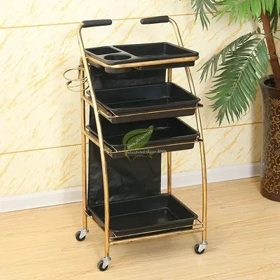 Portable Hair Rolling Cart Hairdressing Stroller Trolley Beauty Barber Shop Mobile Storage Trolley hair salon furniture