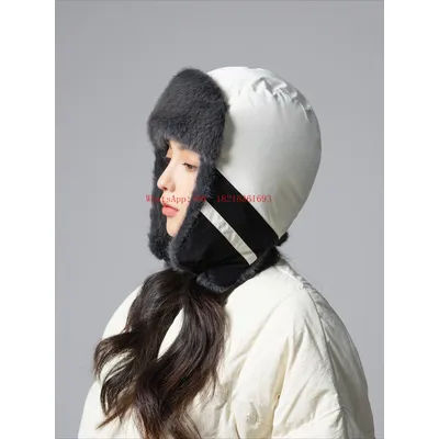 Chapeaux coupe-vent pour hommes et femmes, chapeaux en coton épais et chaud en hiver, Protection des oreilles d'équitation et chapeaux en peluche résistants au froid