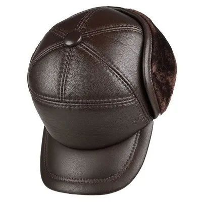 Casquette d'hiver en cuir épais pour homme, chapeau d'extérieur, en cuir de vache, Baseball, garde au chaud avec oreilles, chapeaux de papa, Sombrero