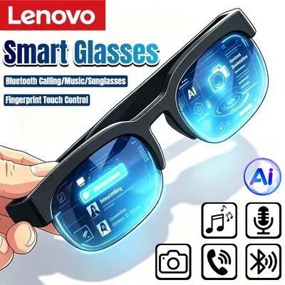 Lunettes intelligentes Lenovo 2026, nouvelle version, avec Bluetooth, conversation, traduction, enregistrement, écoute de musique, pour hommes et femmes, lunettes de soleil intelligentes