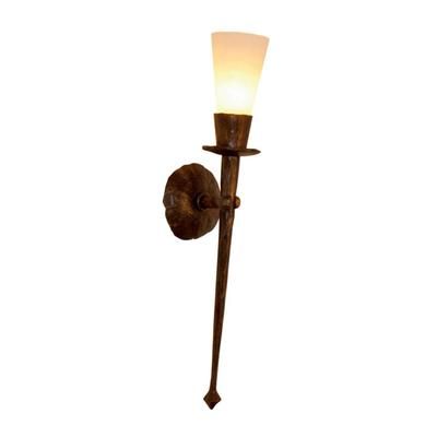 Menzel Chateau - fiaccola forgiata 60 cm CHATEAU, dimmerabile, Marrone / Ruggine, Soggiorno / Sala da pranzo, Metallo, Campagna / Rustiche, Applique
