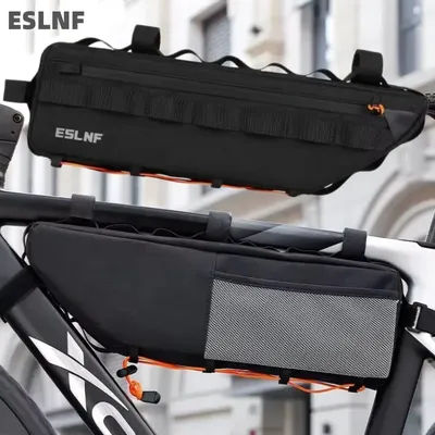 ESLNF Cycling Top Tube Bag For Bikes Large Capacity Stable Fix Durable Waterproof Inner Pockets For Tools Phones