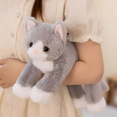 53CM Cute Simulated Cat Doll Plush Toy Stuffed Soft Animal Plush White Gray Kitten Pillow Kids Girls Birthday Gift Pet Toys Deco