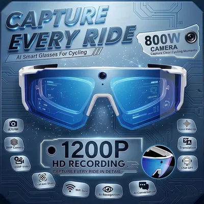 Lunettes de soleil polarisées 4K intelligentes IA avec caméra HD 800W, appel Bluetooth et traduction pour hommes, cyclisme, anti-éblouissement, conduite, UV400, IP54