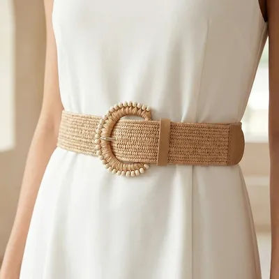 Accessoires vestimentaires bohèmes rétro pour femmes, ceinture élastique tressée tendance, ceinture de plage d'été de haute qualité pour femmes