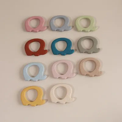 Cute Elephant Baby Teether, Food Grade Silicone Soft Chew Toy for Toddler Teething Relief