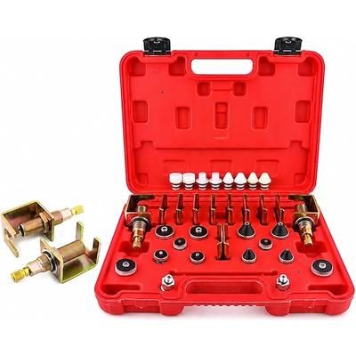 Kit 2 in 1 per la rilevazione di perdite nell'aria condizionata dell'auto, strumento universale per il test della pressione del climatizzatore auto con set di adattatori in ottone, raccordi filettati