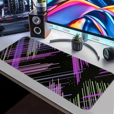 Tapis de souris pour ordinateur portable, tapis de clavier, tapis de console de jeu, tapis de bureau, accessoires de bureau, design ligne néon surjetée