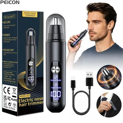Tondeuse à poils de nez pour hommes, tondeuse électrique rechargeable par USB pour le nez et les oreilles, mini-tondeuse à poils de nez et sourcils