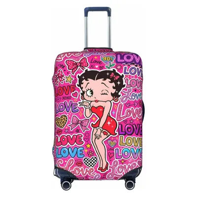 Housse de valise personnalisée B-Bettys Cartoon Boop, anti-poussière, motif cœur de fille, mignonne, pour bagages de 18 à 32 pouces