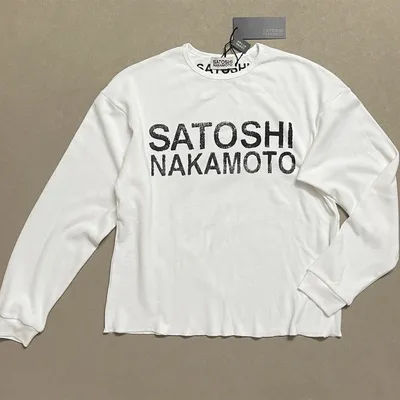 T-shirt blanc à manches longues Satoshi Nakamoto pour hommes et femmes, t-shirt de haute qualité