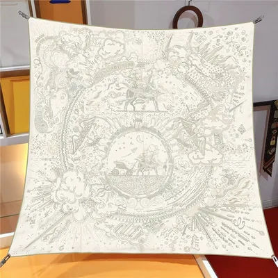 Foulard carré en soie sergée de haute qualité 90x90cm, imprimé de luxe pour femmes, châle et écharpe hijab pour femmes