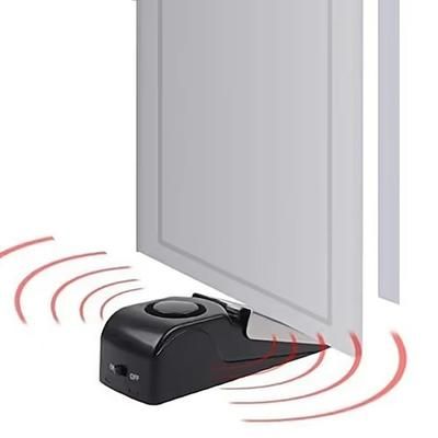 Allarme antifurto con resistenza per porte, allarme di sicurezza portatile con fermaporta e sirena da 120 dB, cuneo per porte a sensibilità regolabile per la sicurezza di casa, hotel, appartamento,