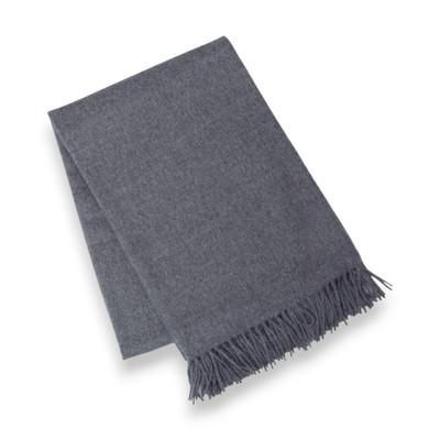 Blissful Dream in Pewter,'100% Baby Alpaca Fringed Throw Blanket in a Pewter Grey Hue'